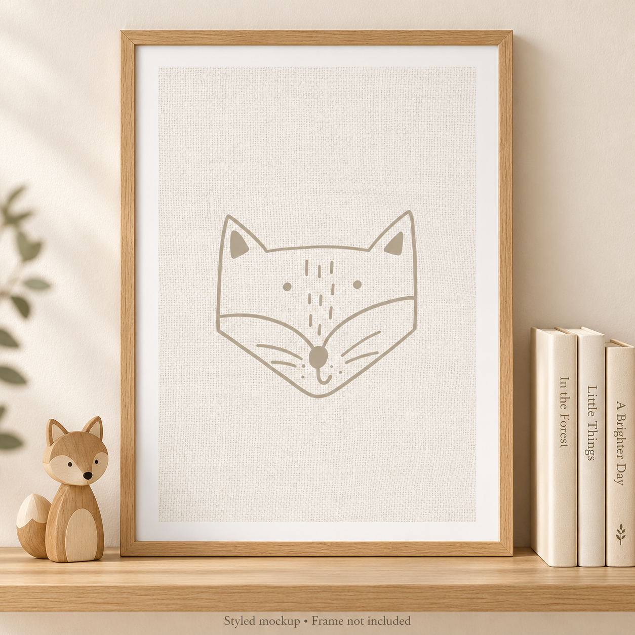 Minimal Fox framed styling example; frame not included