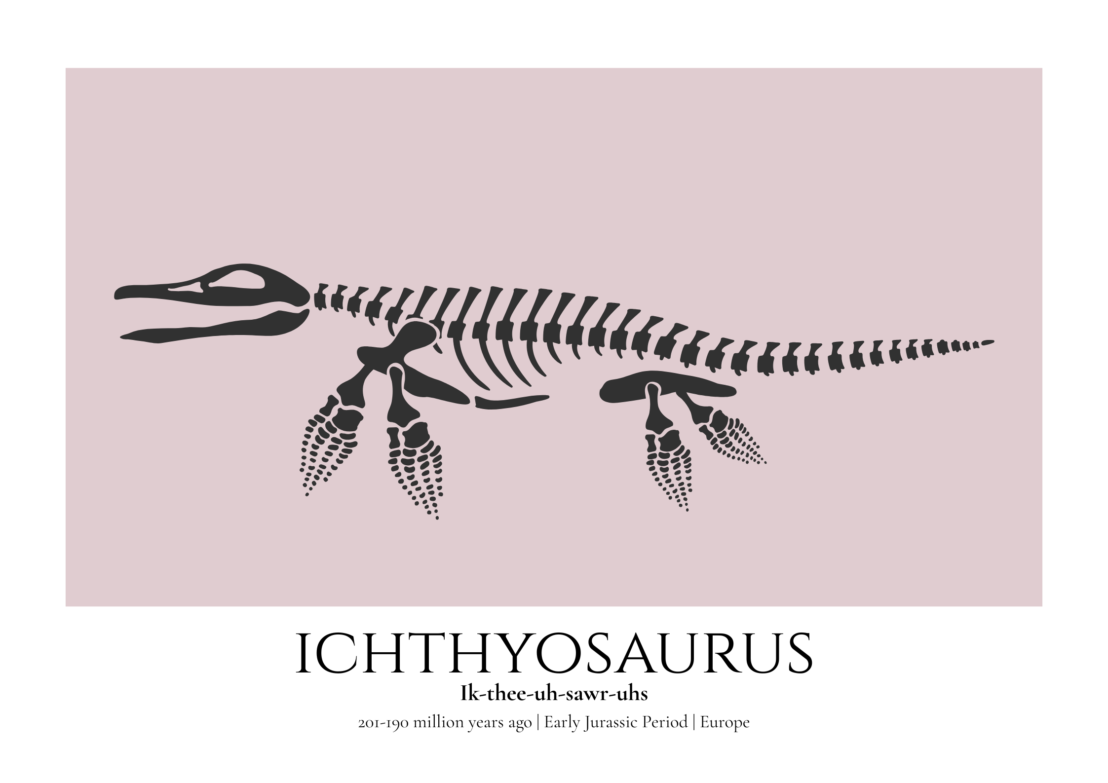 Ichthyosaurus original Giggle Bright artwork