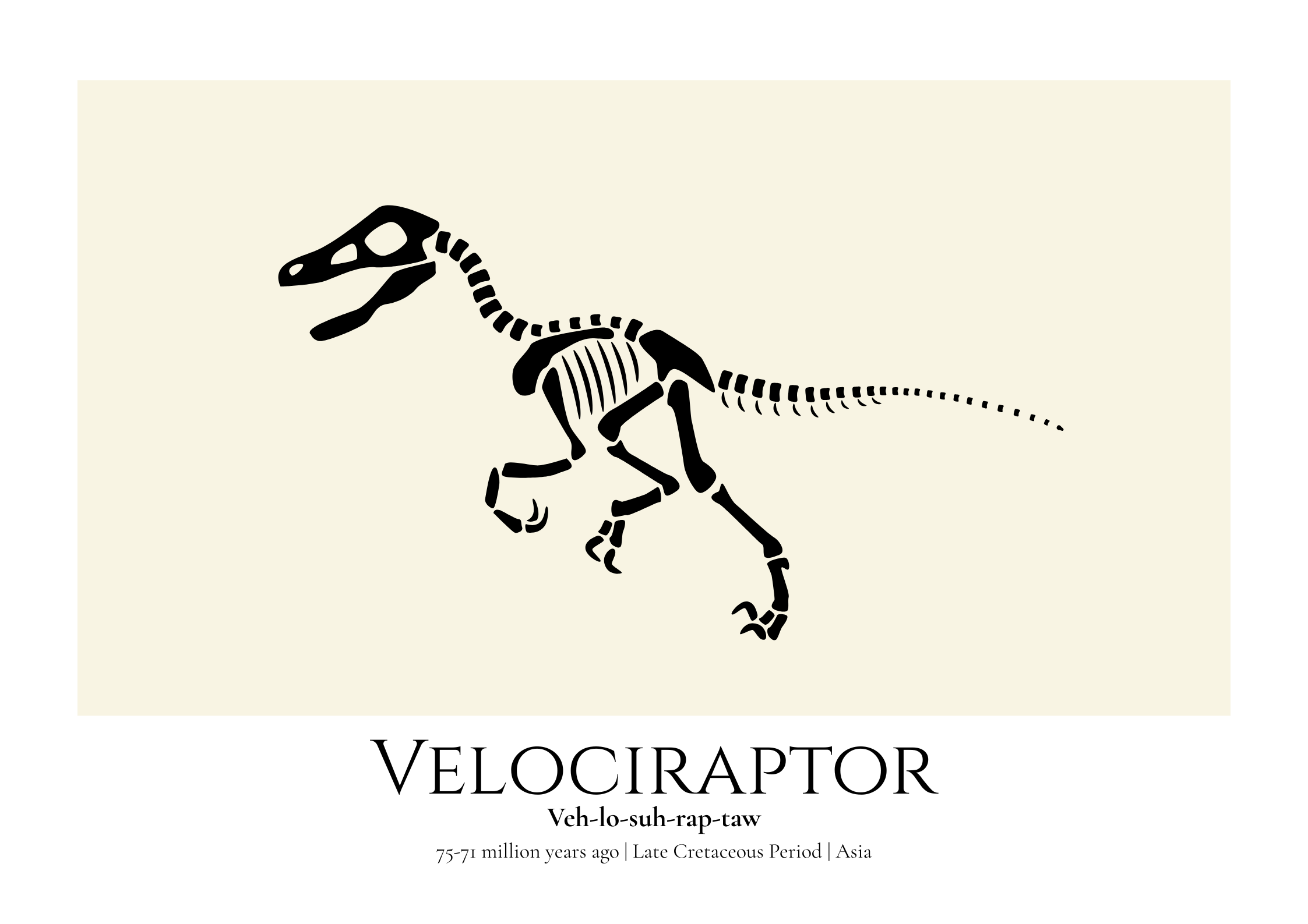 Velociraptor original Giggle Bright artwork